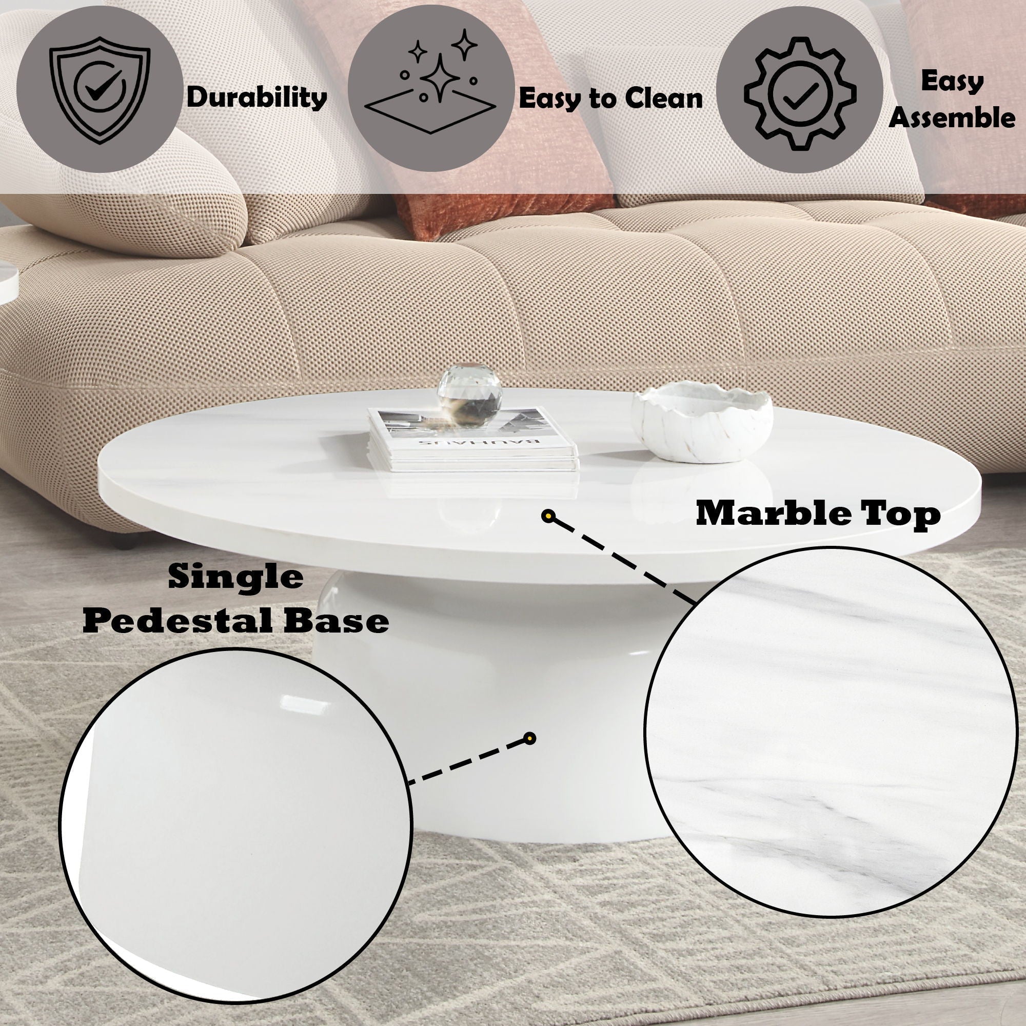 Zaid Engineering Marble High Gloss Table