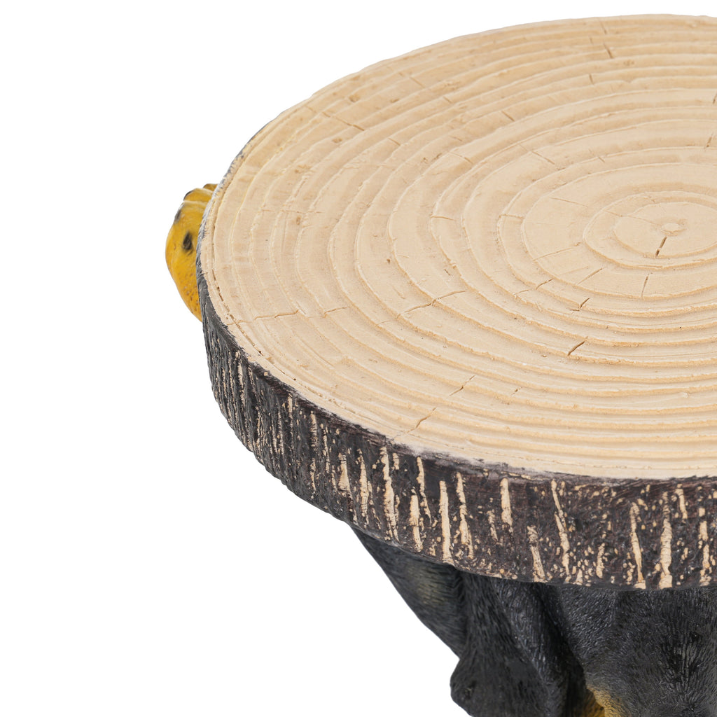 22.17'H Black Dog Side Table Pedestal End Table Stool