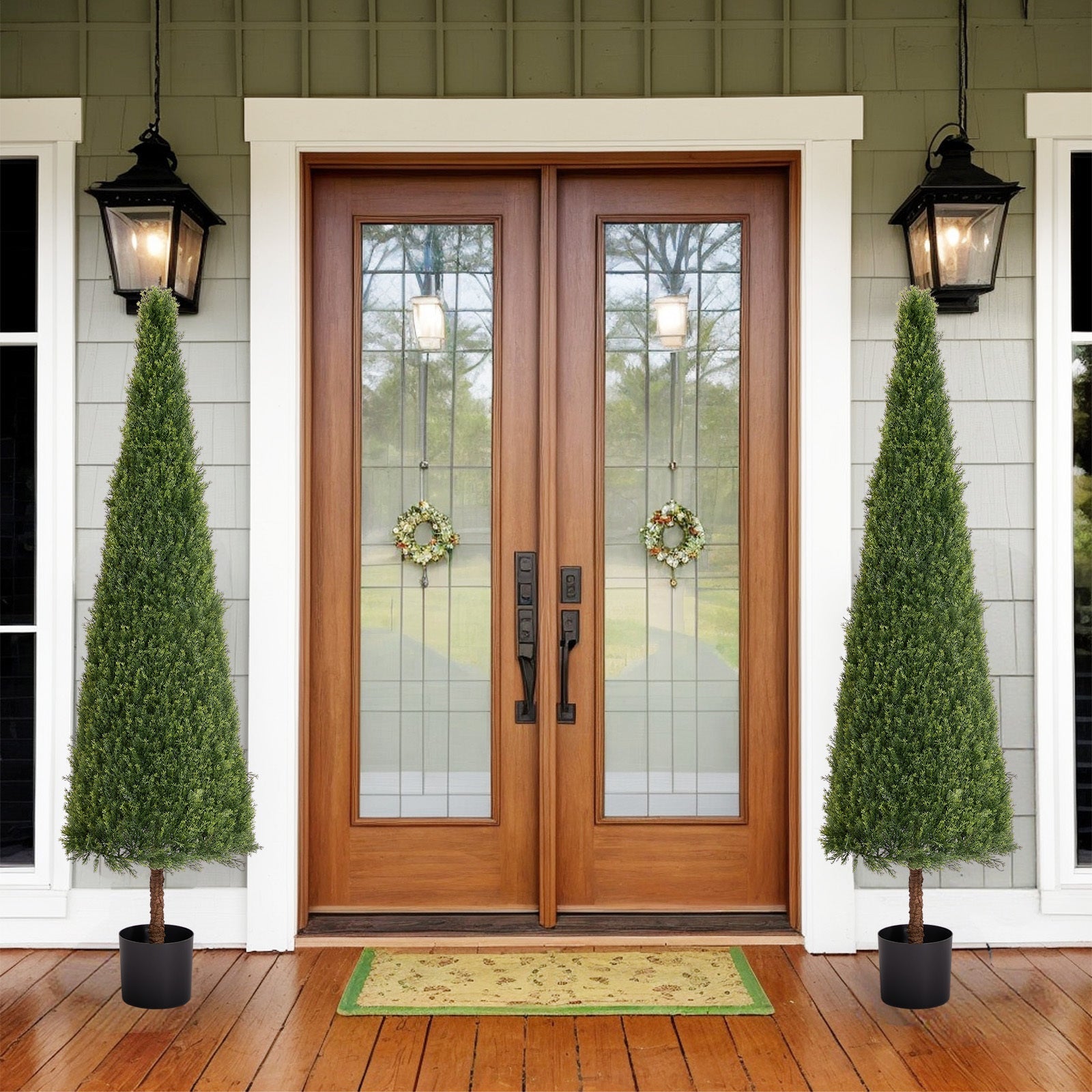 6FT Artificial Conical Topiary Tree UV Resistant Faux Cedar