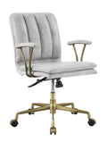 Damir Vintage Top Grain Leather Office Chair - Antique White