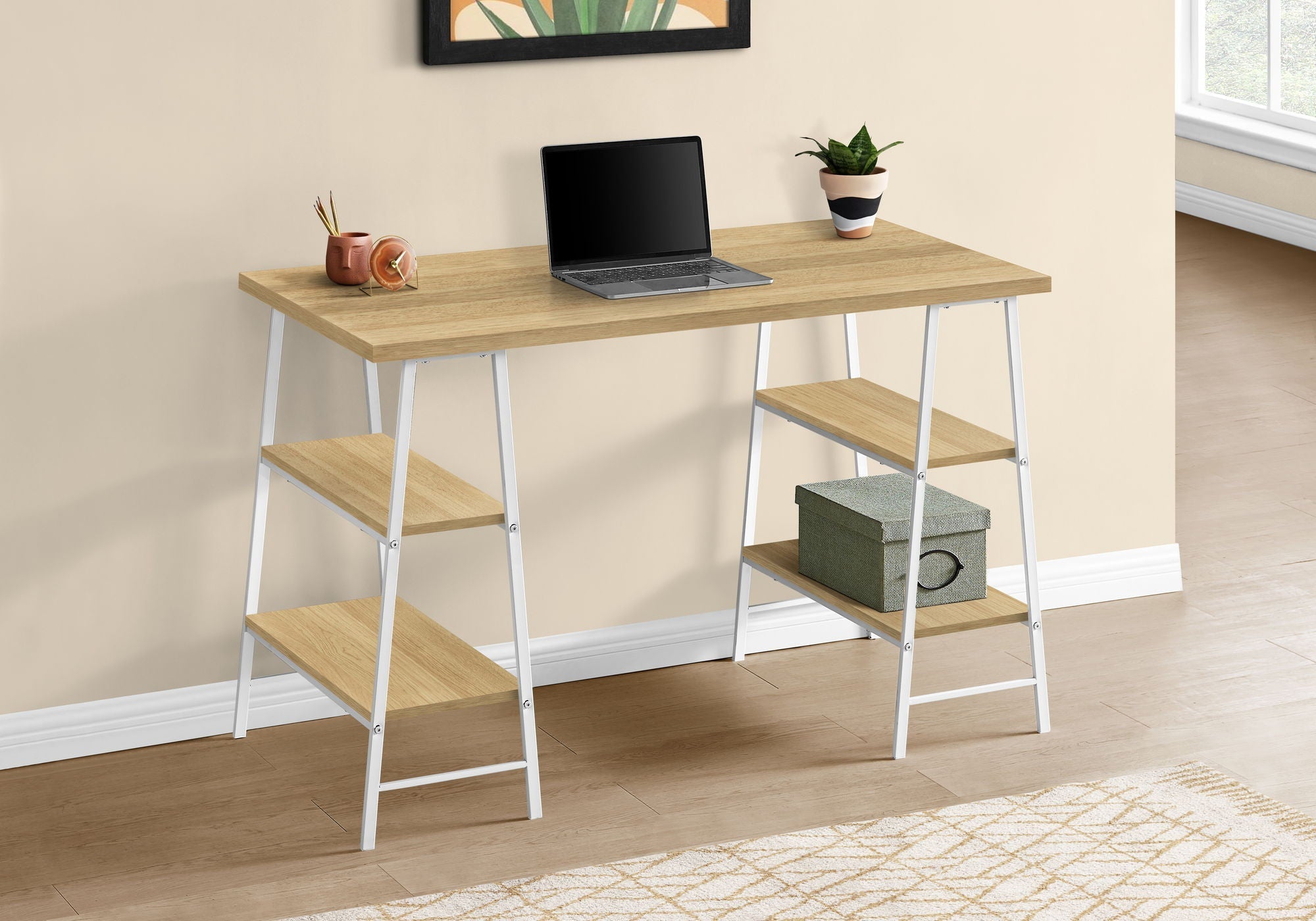 Computer Desk for Home Office with Storage Shelves