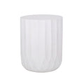 Outdoor End Table With Scallop Edge - Antique White
