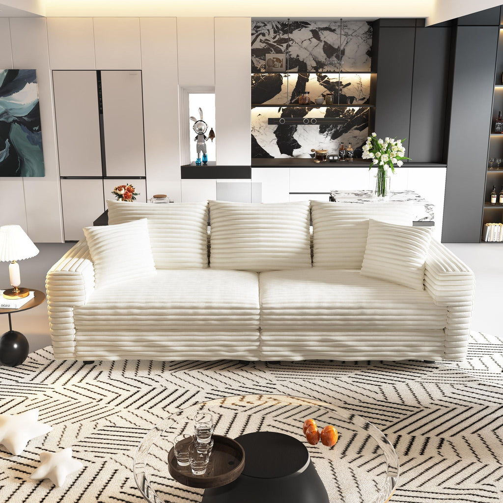 4 Seat Modern Comfy Upholstered Sofa Cloud Couch