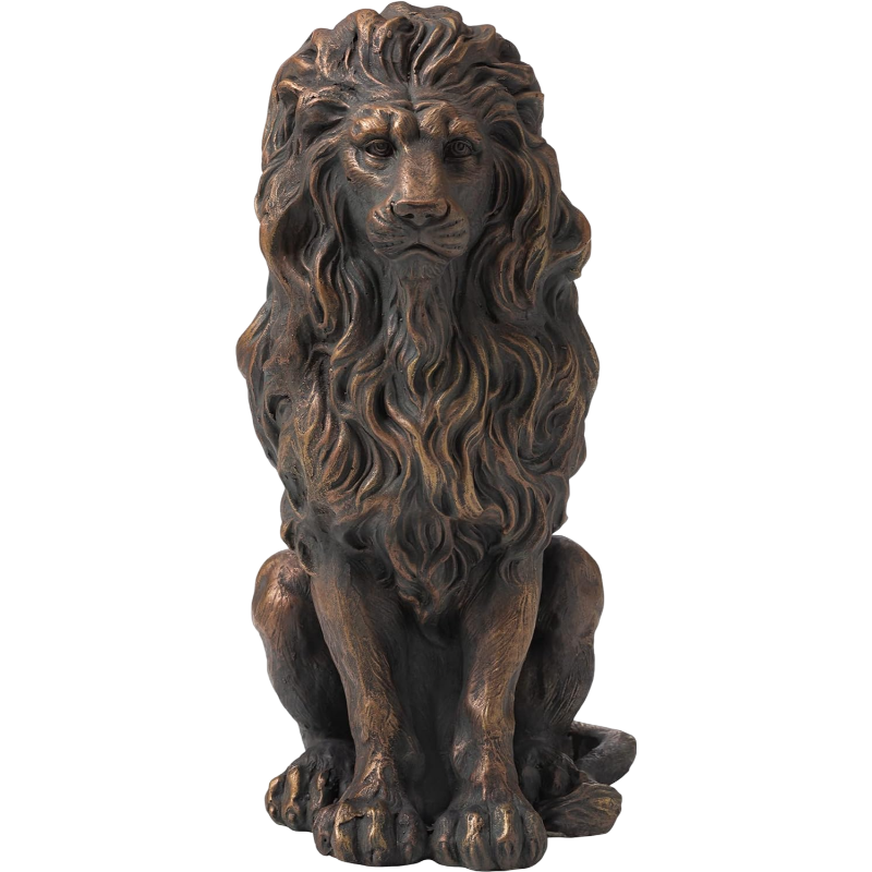 20.5" Resin Lion Statue, Outdoor and Indoor Decorative Sculpture