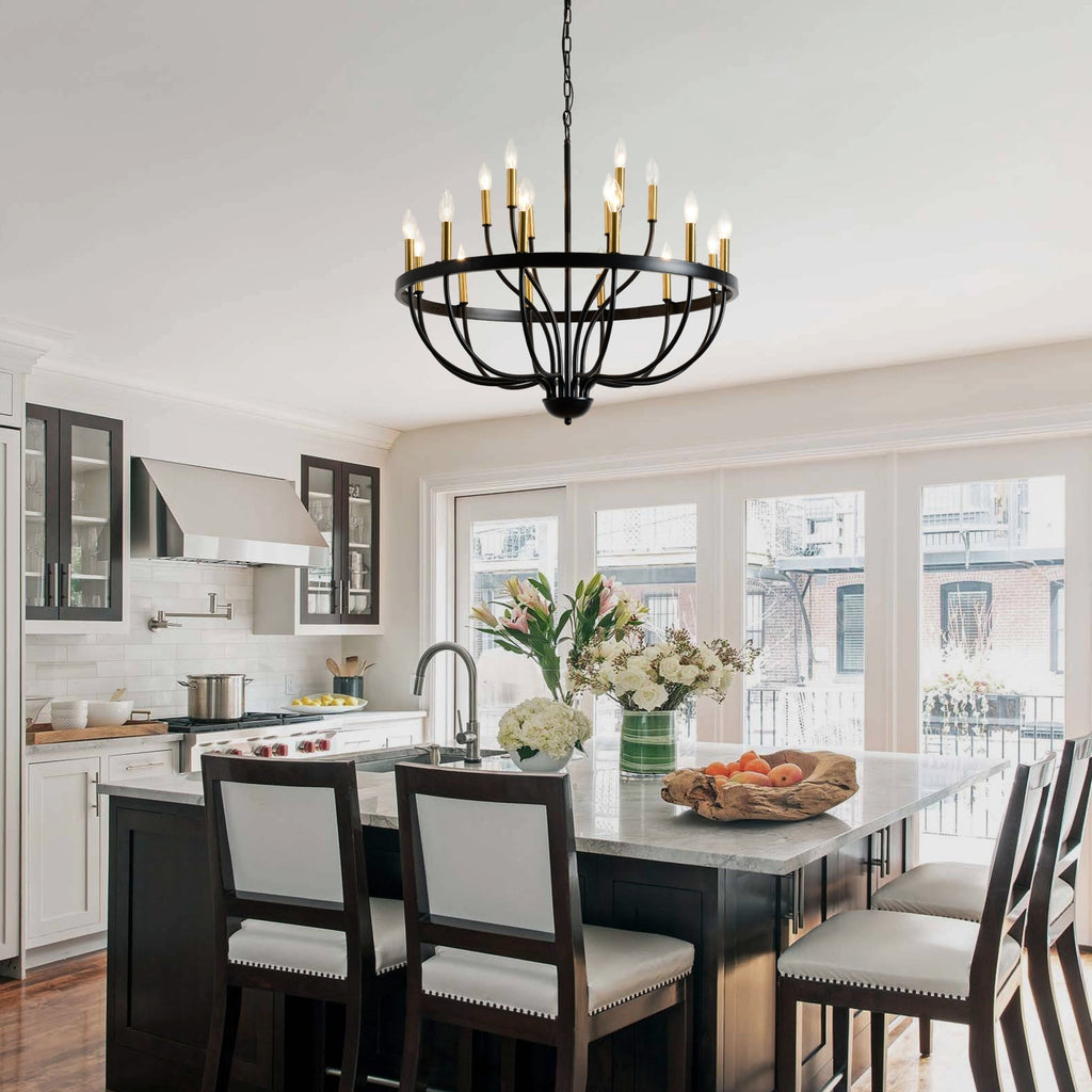 18-Light Industrial Iron Candle Chandelier