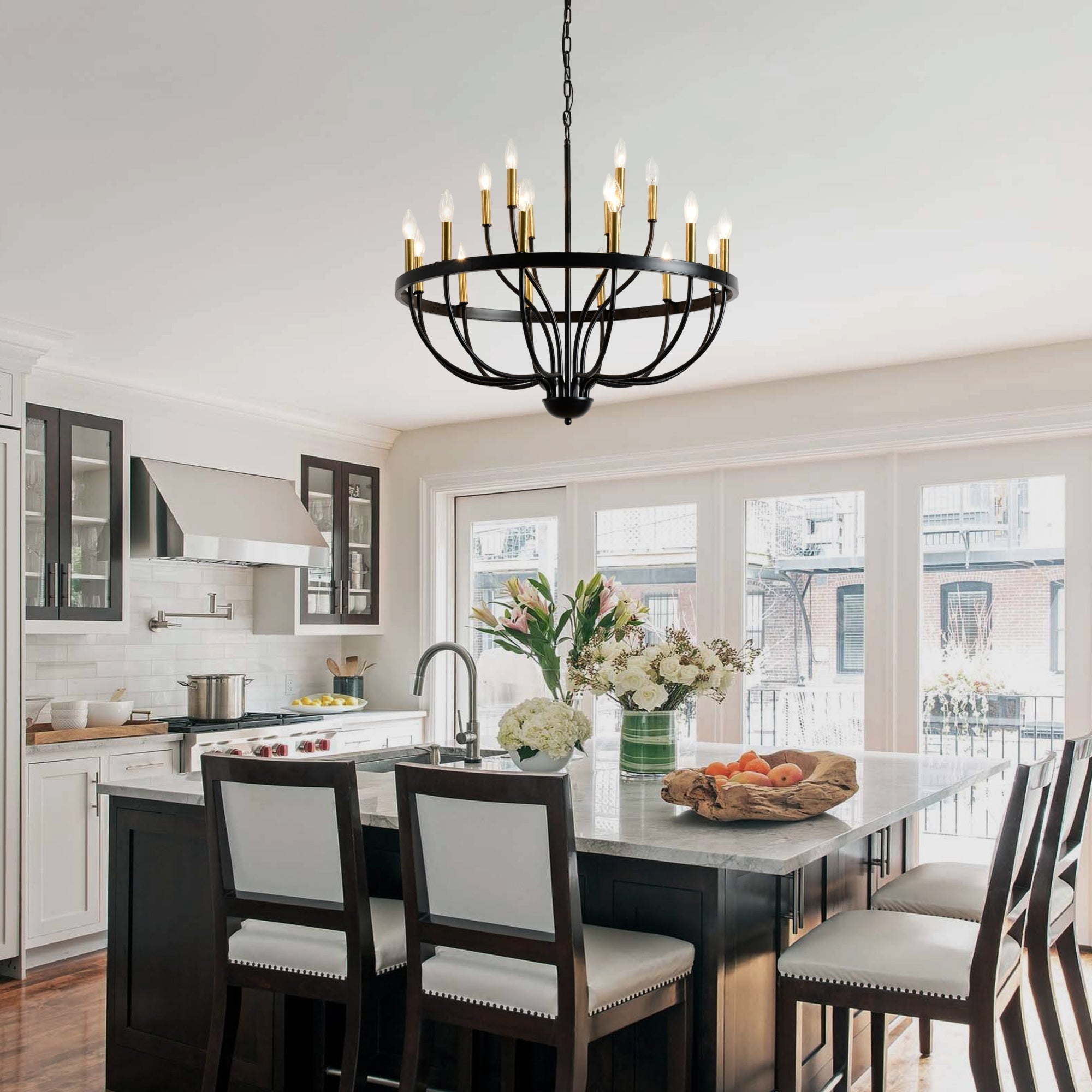 18-Light Industrial Iron Candle Chandelier