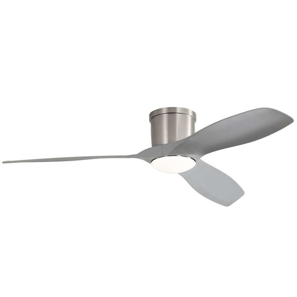 Flush Mount Ceiling Fan With Dimmable LED Light, 3 Blades, Reversible DC Motor