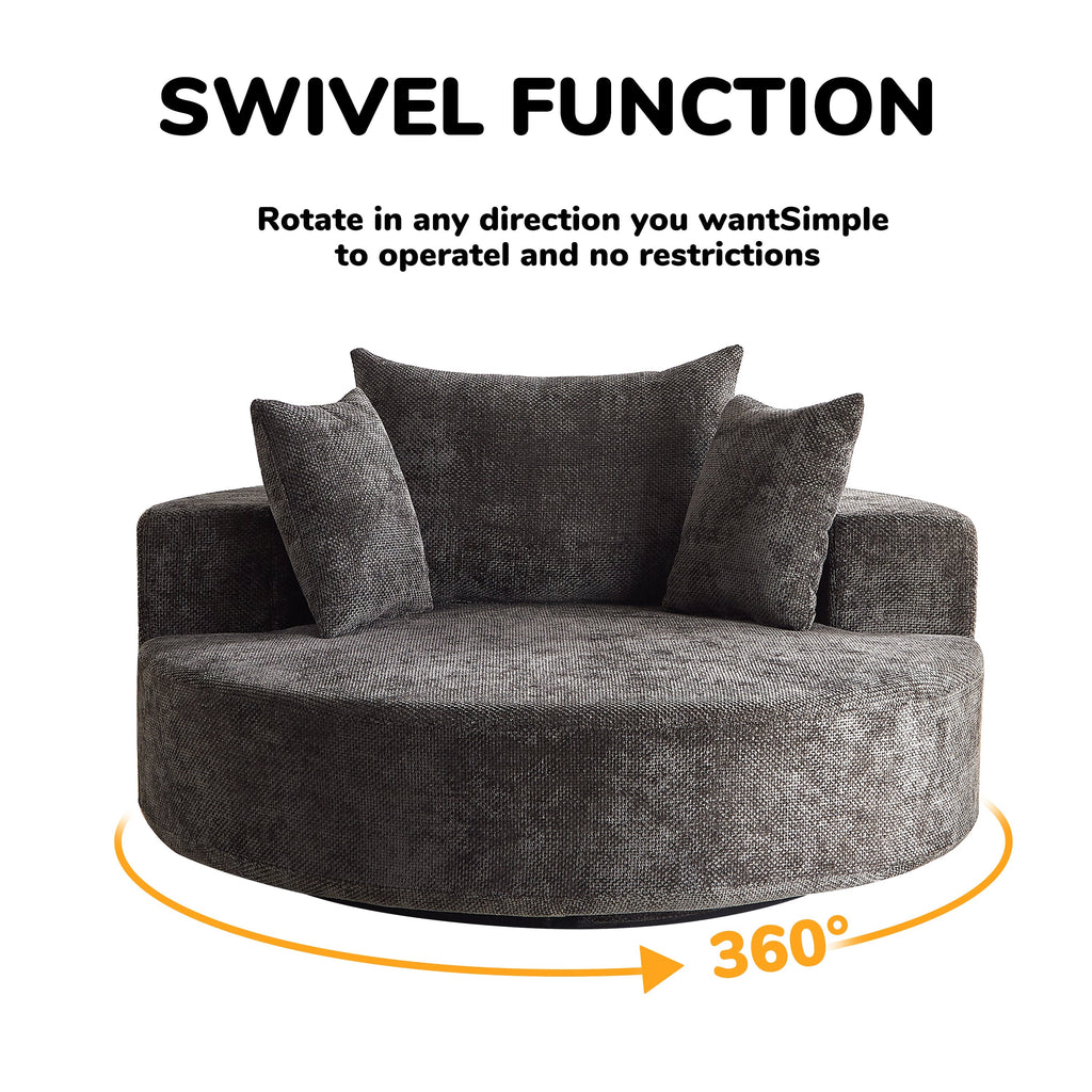 55'' Chenille Foam Single Swivel Chair