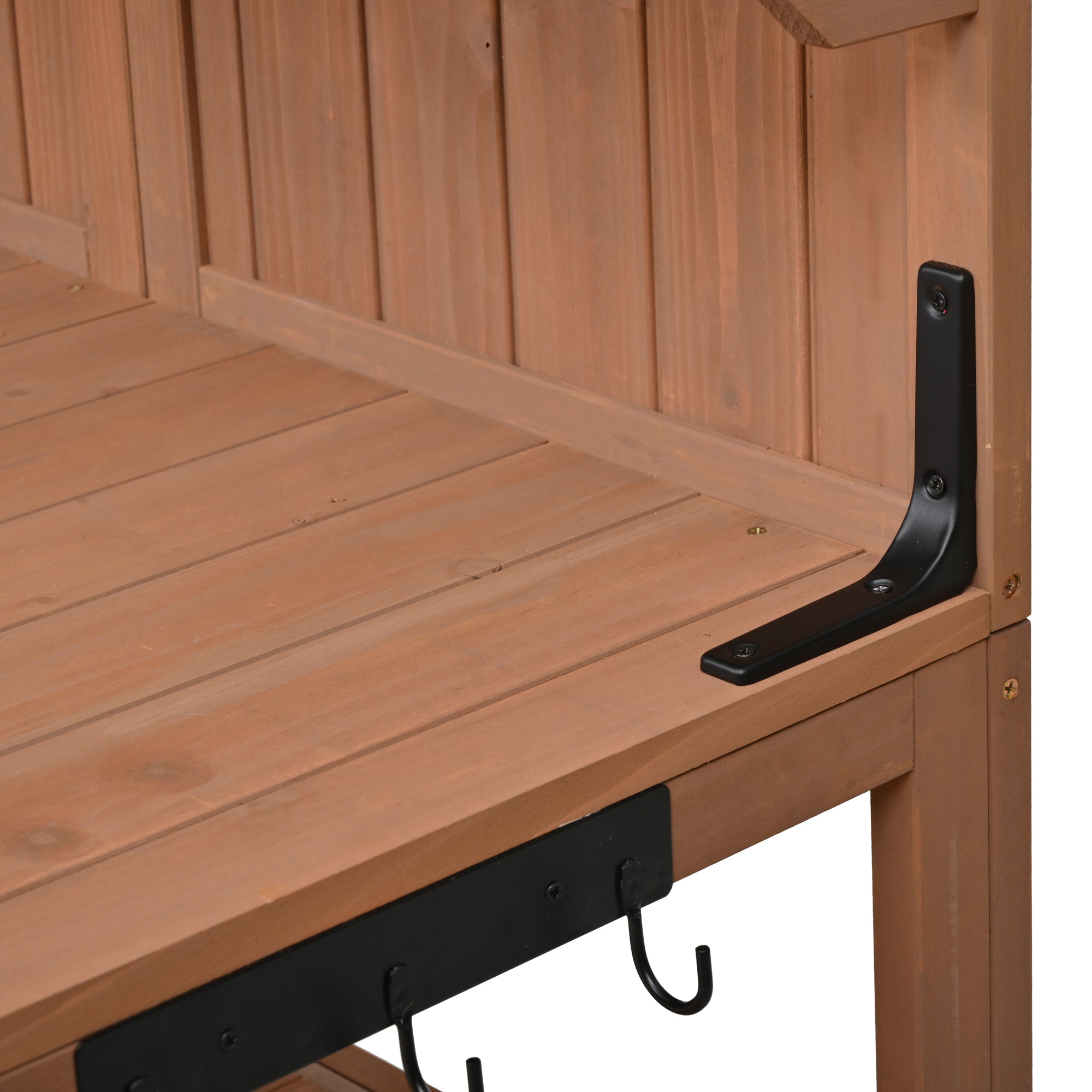TOPMAX Potting Bench with Hutch, 50.2' Solid Fir Wood Garden Workstation