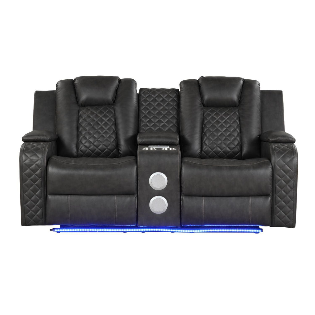 Benz - Power Reclining Loveseat & LED Lighting And Built In USB