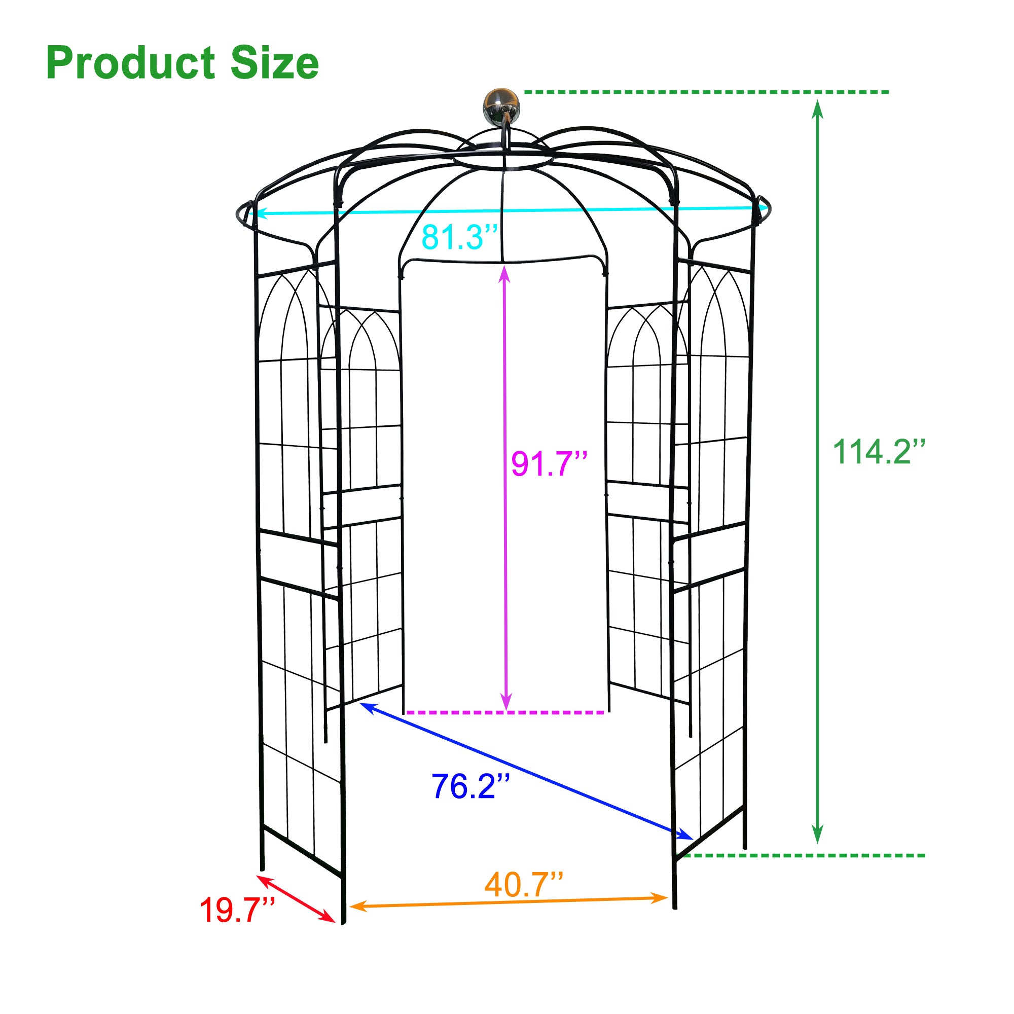 Metal Garden Arch Iron Pergola