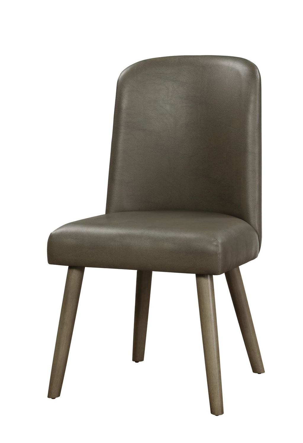Waylon Synthetic Leather Side Chair (Set of 2) - Gray / Oak