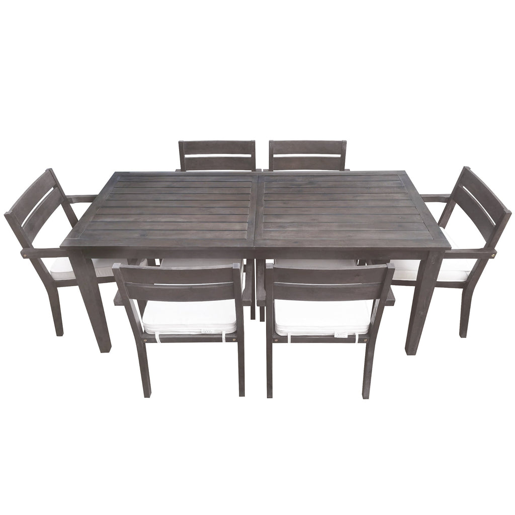 U_Style 7 Pieces Acacia Wood Outdoor Dining Set with Cushions