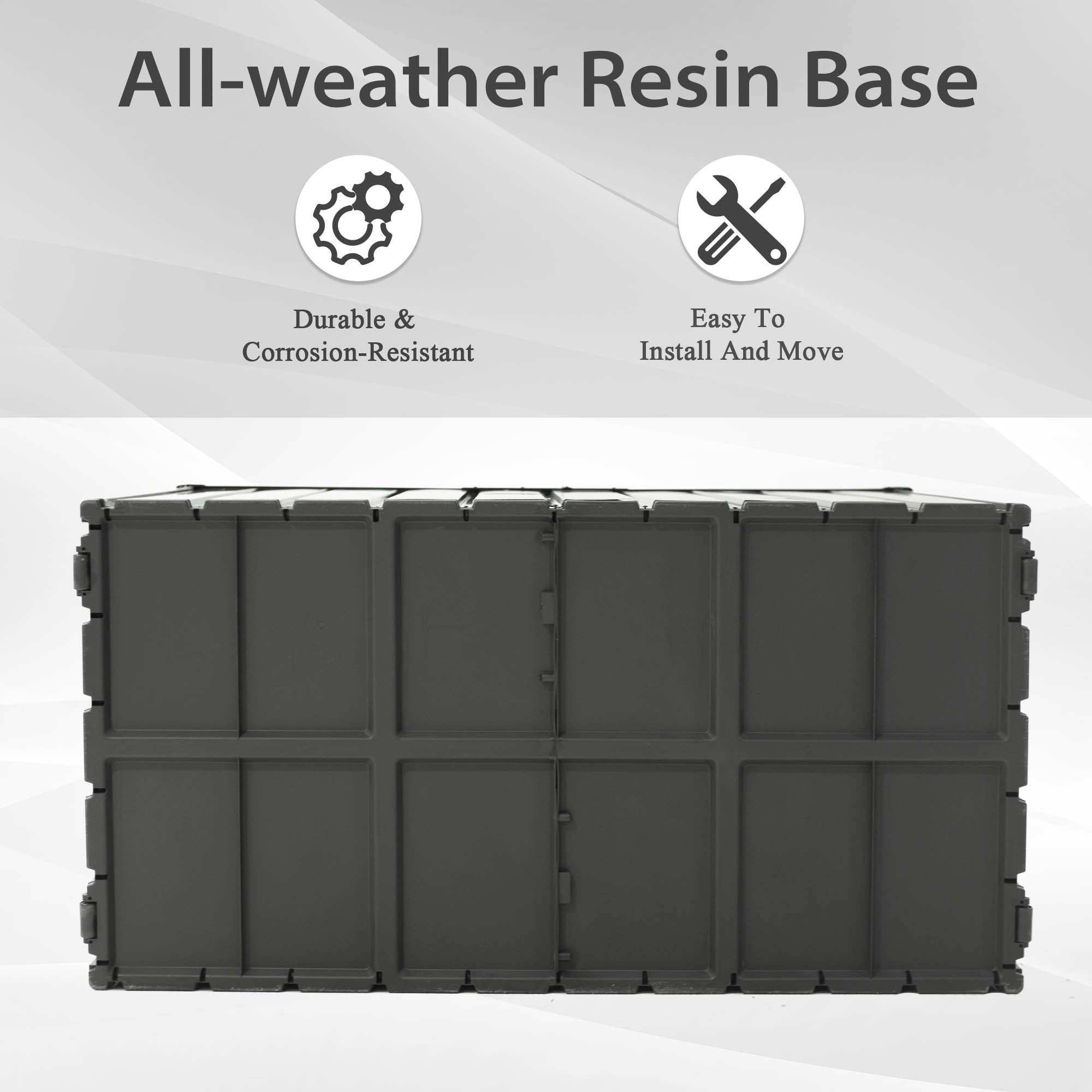 190 Gallon Metal Deck Box, Waterproof Steel Outdoor Storage Bench
