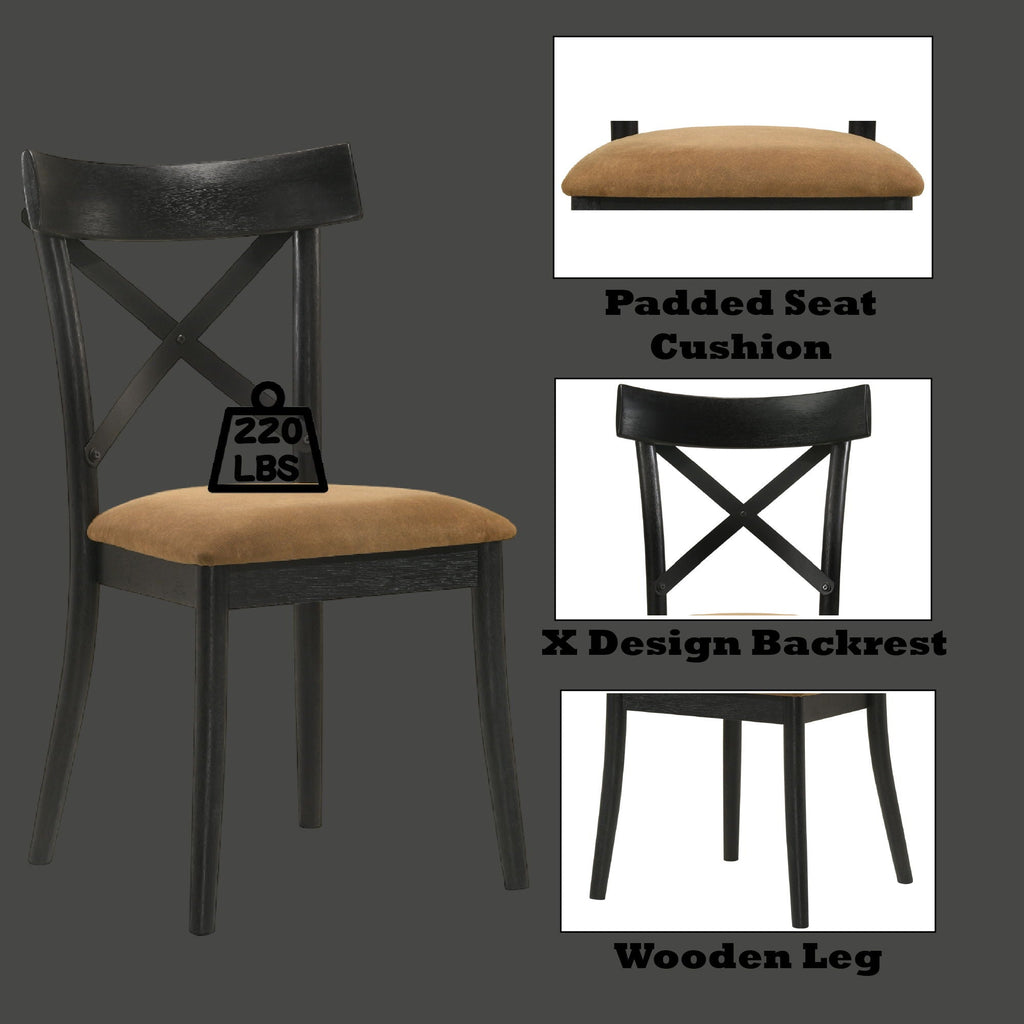 Hillary - Side Chair (Set of 2) - Black / Brown