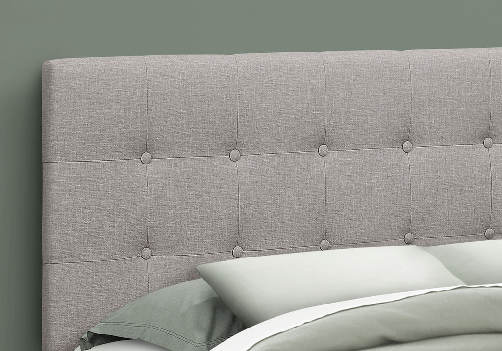 Queen Size Upholstered Gray Headboard