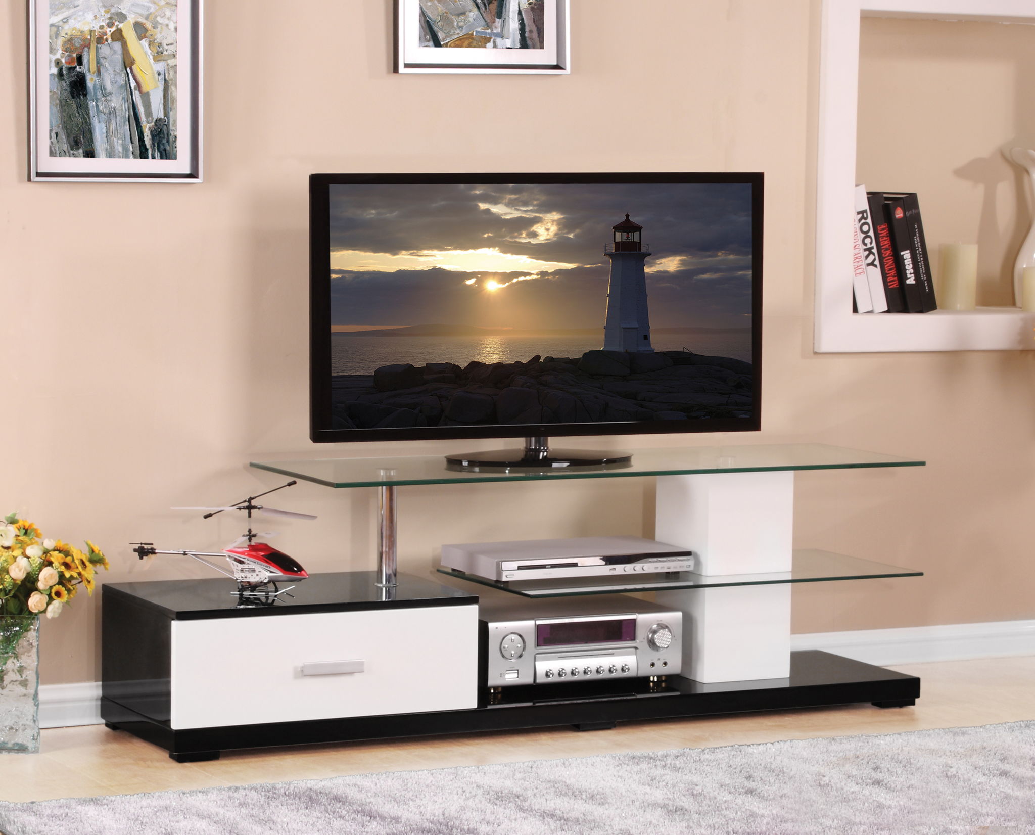 Ivana TV Stand - White / Black