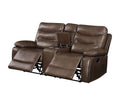 Aashi Leather Gel Match Recliner Loveseat - Brown