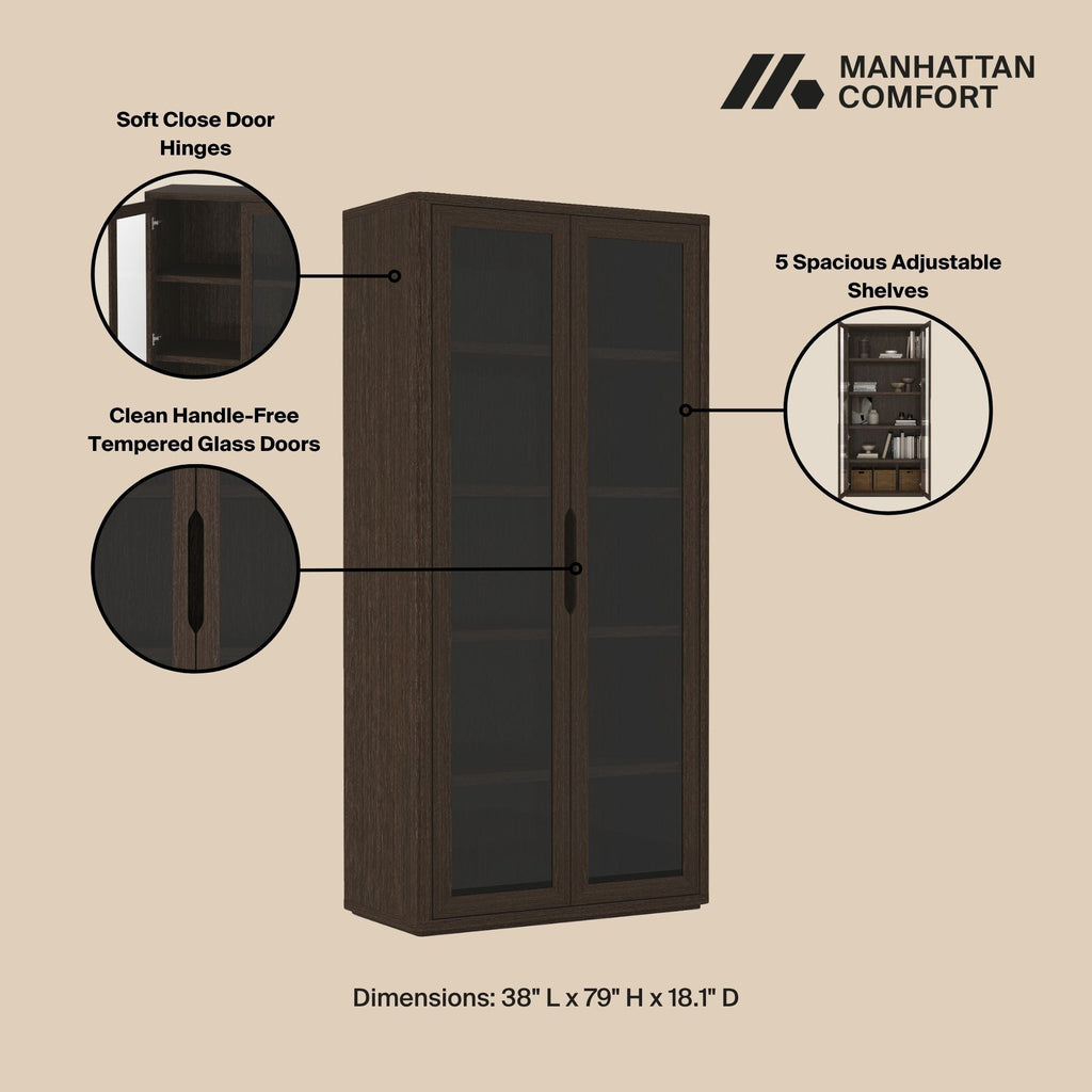 Rivington - Bookcase Cabinet With Glass Doors
