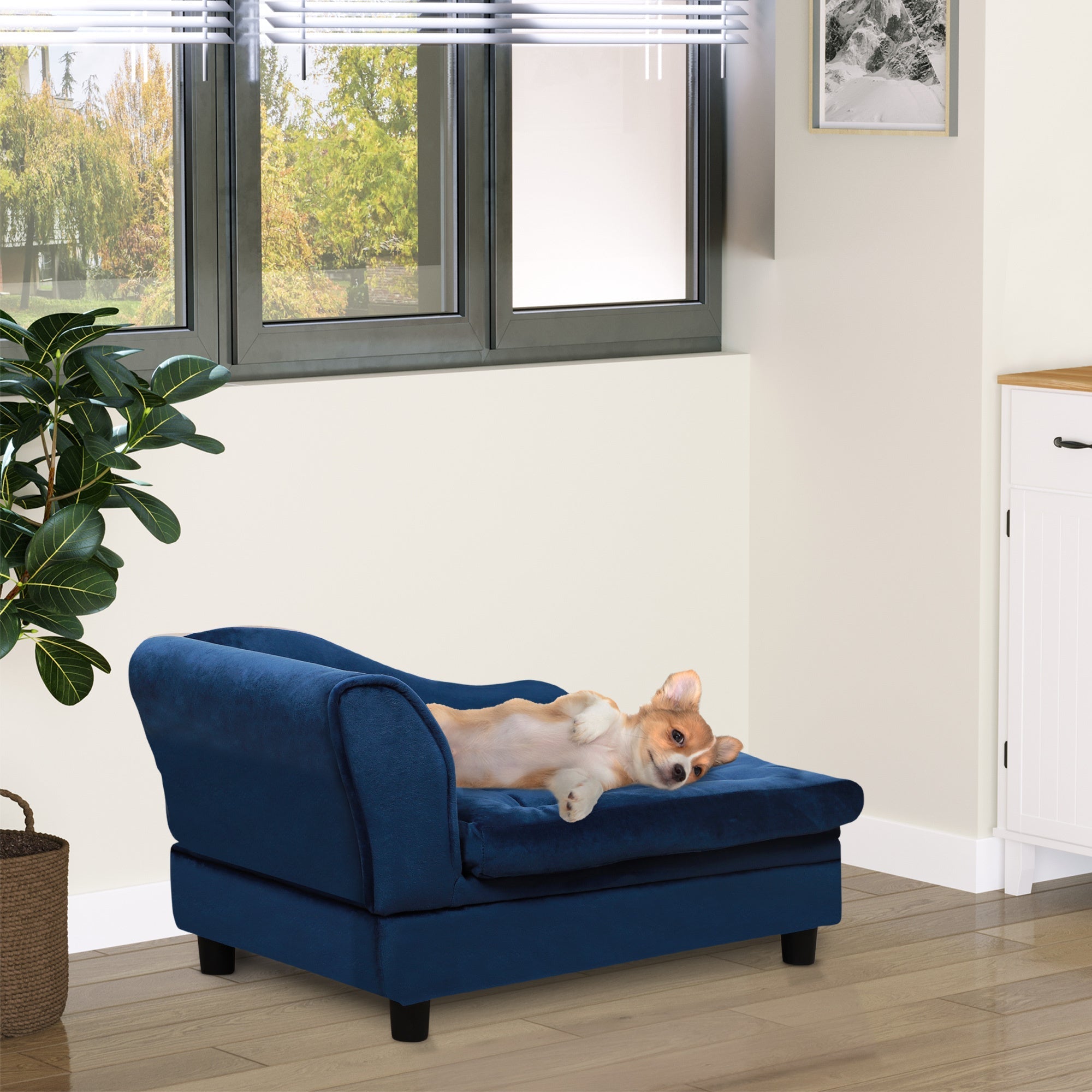 PawHut Luxury Fancy Dog Bed for Small Dogs with Hidden Storage