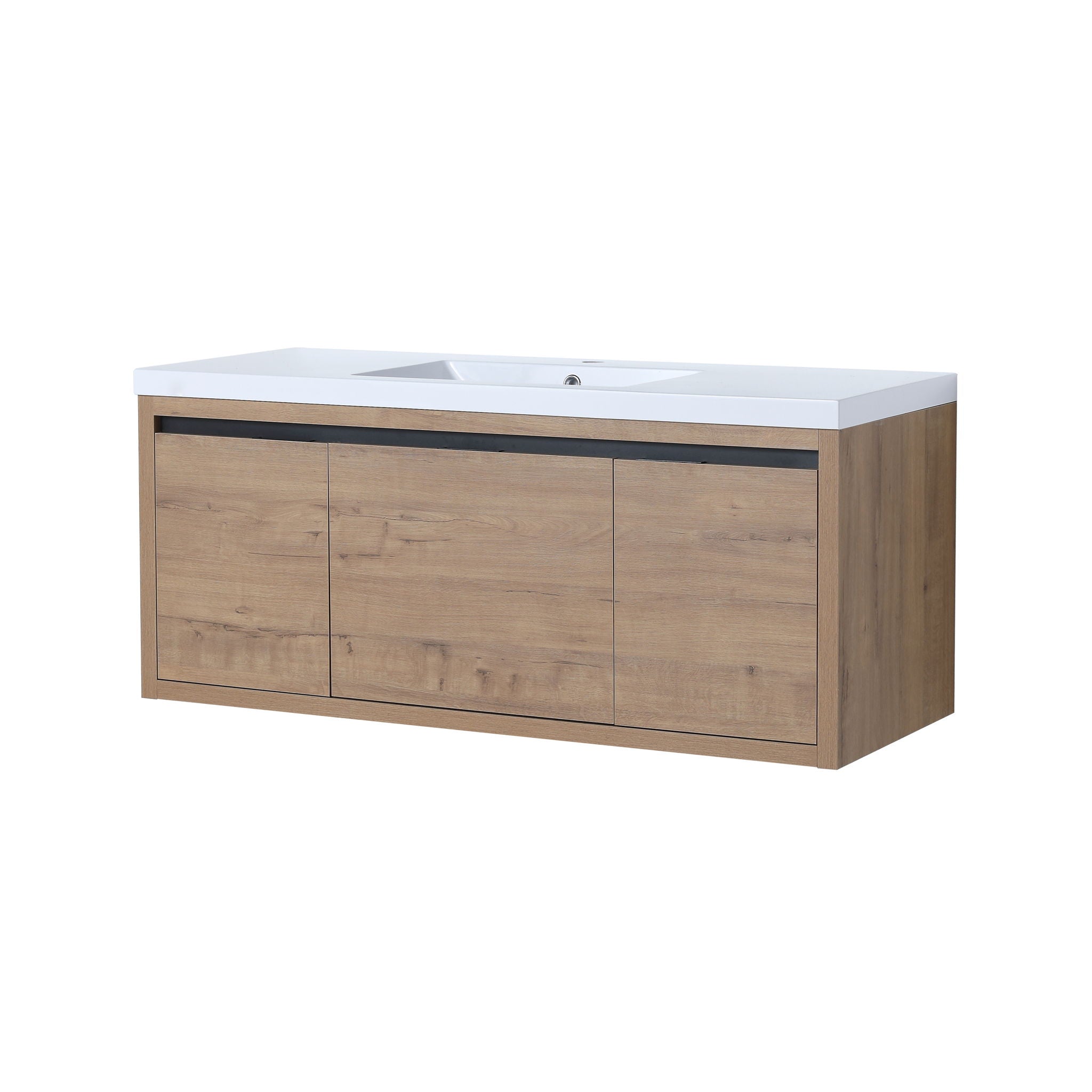 Floating Bathroom Vanity with Resin Sink and Soft-Close Doors