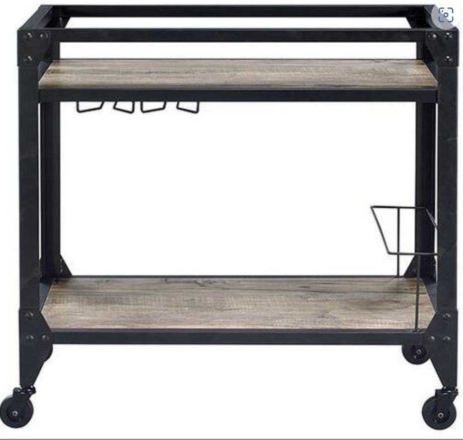 Jorgensen Serving Cart - Rustic Oak / Charcoal