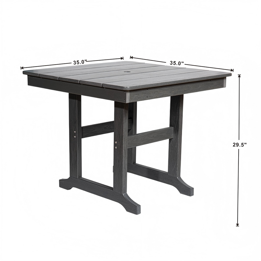 HDPE Outdoor Patio Dining Set with Table and 4 Chairs