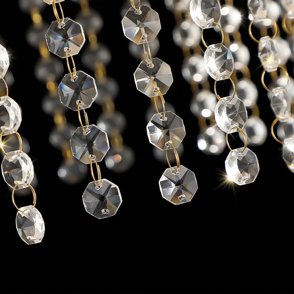 8-Light 23.6' Wide Crystal Waterfall Chandelier