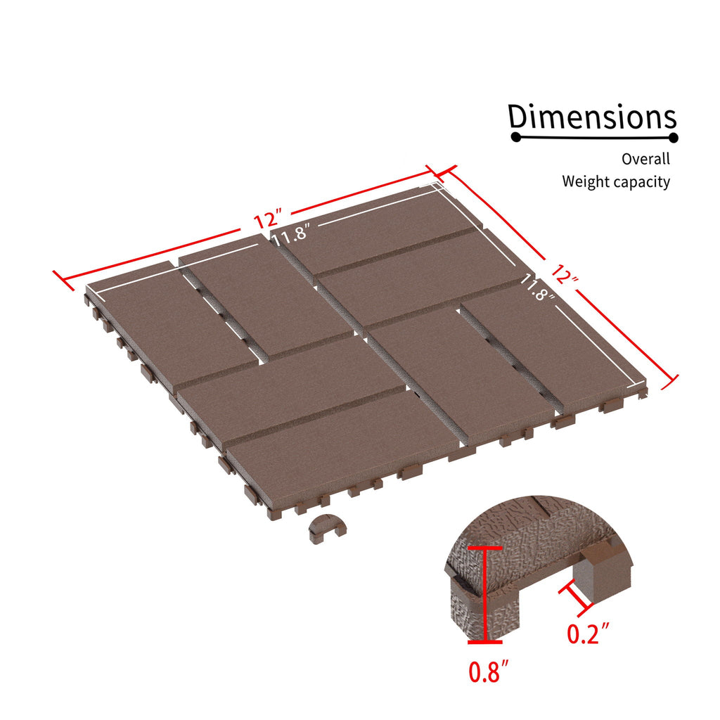 Interlocking Deck Tiles, 44 Pack