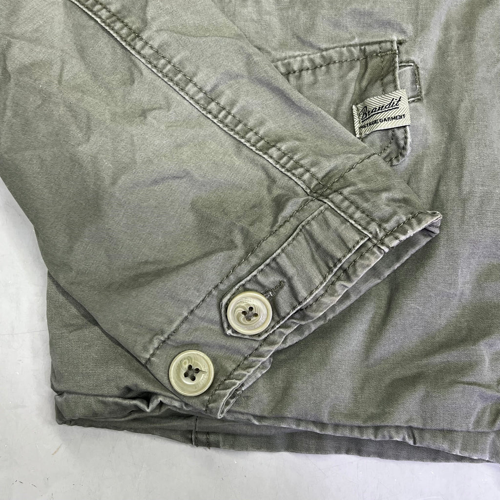 BRANDIT Military Jacket Vintage Cotton Inside & Out Men's Sz M Vintage Green