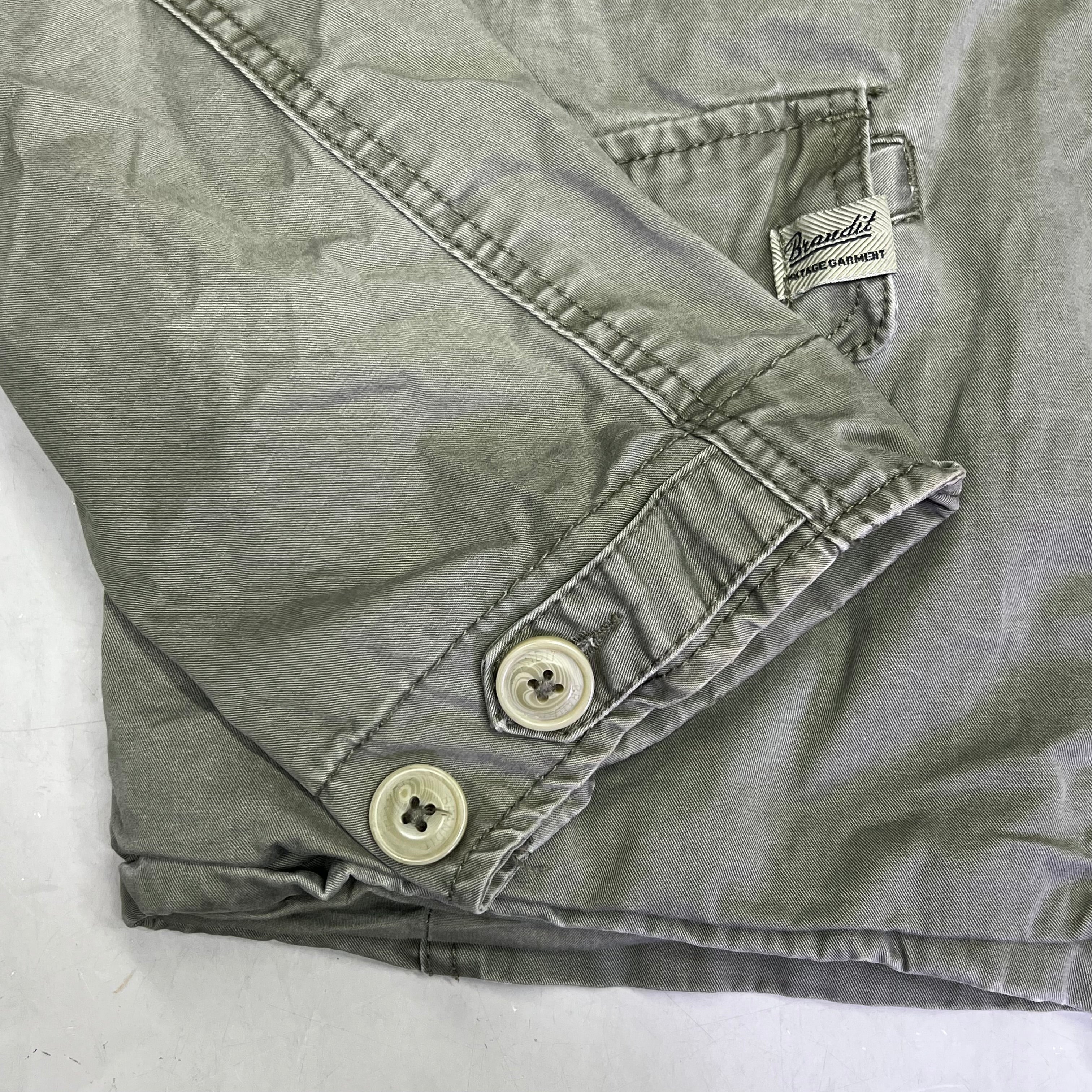 BRANDIT Military Jacket Vintage Cotton Inside & Out Men's Sz M Vintage Green