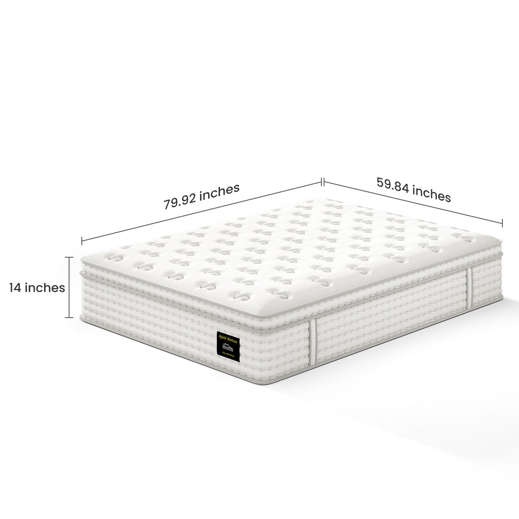 14" Hybrid Mattress with Memory Foam & Pocket Springs for Pressure Relief