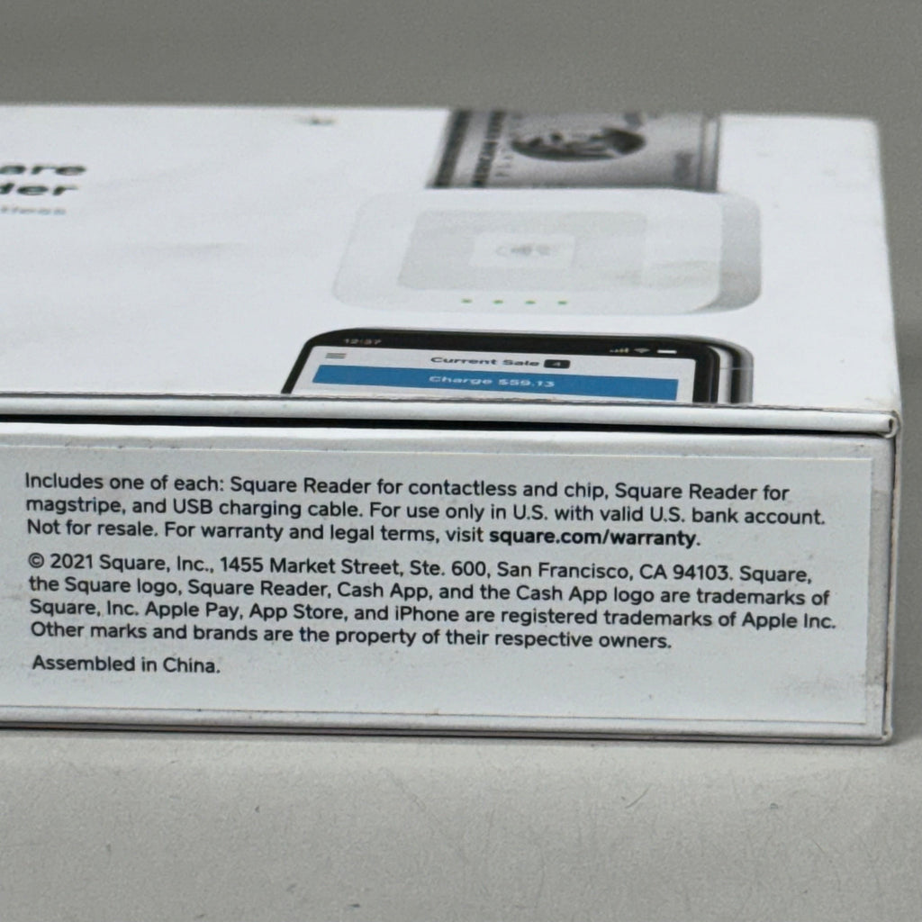 SQUARE Square Reader for Contactless and Chip 2nd Generation 4" x 4" White REV-04
