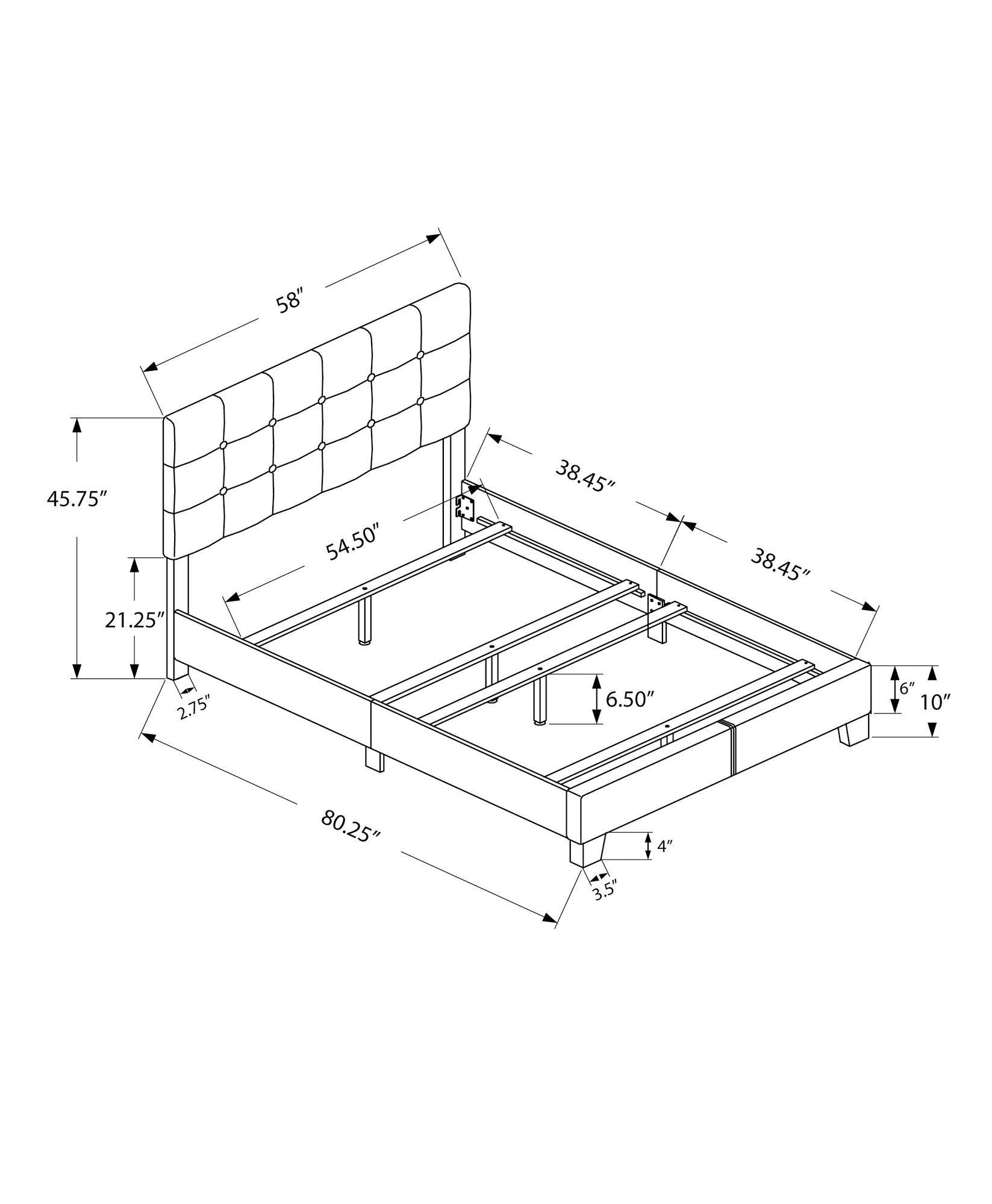 Transitional Upholstered Bed Frame