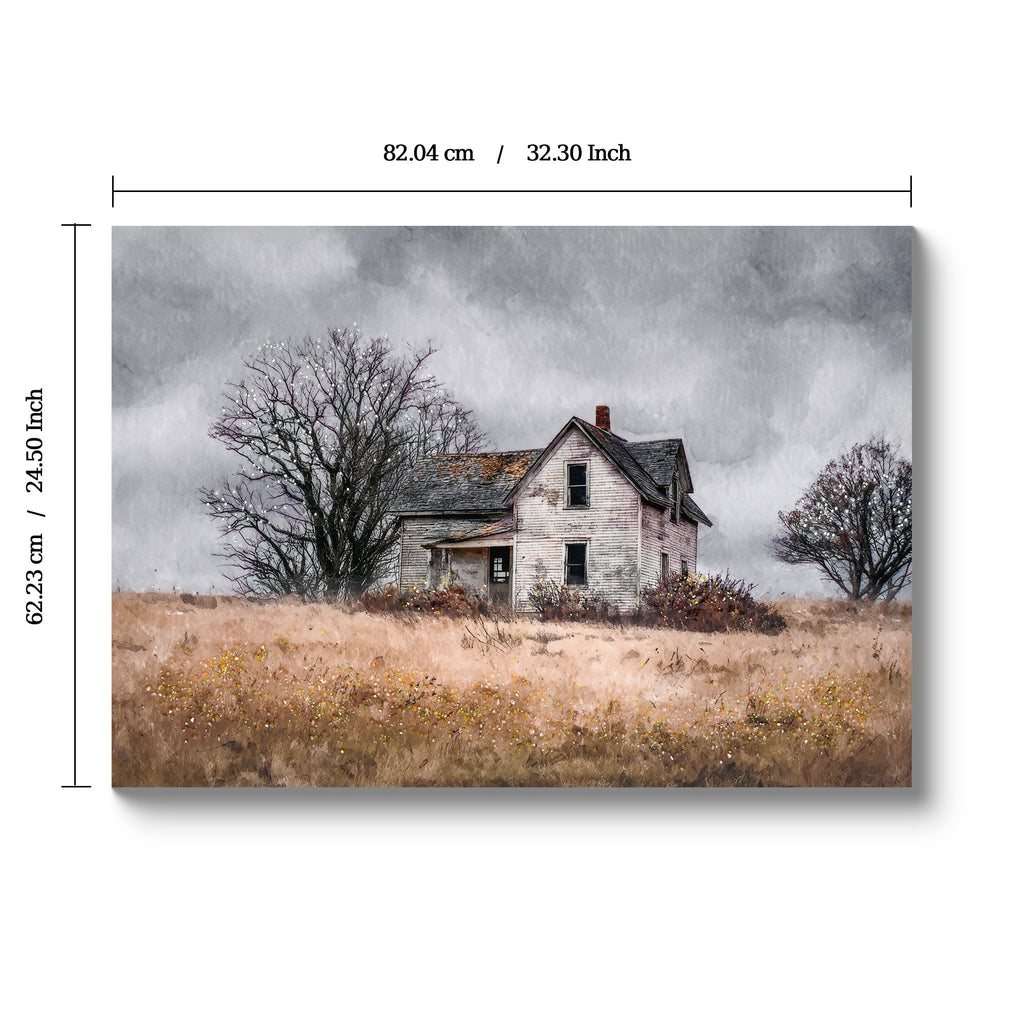 Framed Rustic Farmhouse Wall Art Vintage Barn Canvas Print 24x16 Inch