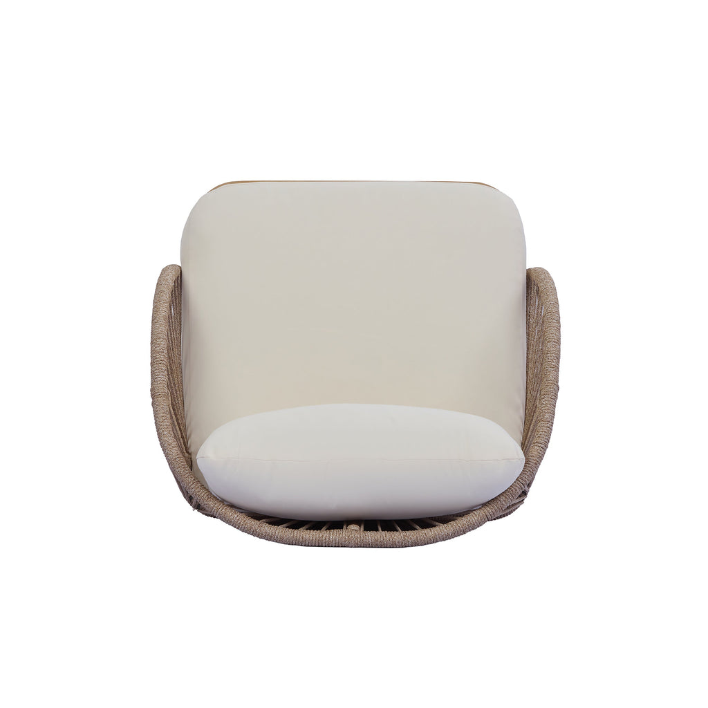 Acacia Wood Outdoor Club Chair, Curved Tub Design Patio Chair