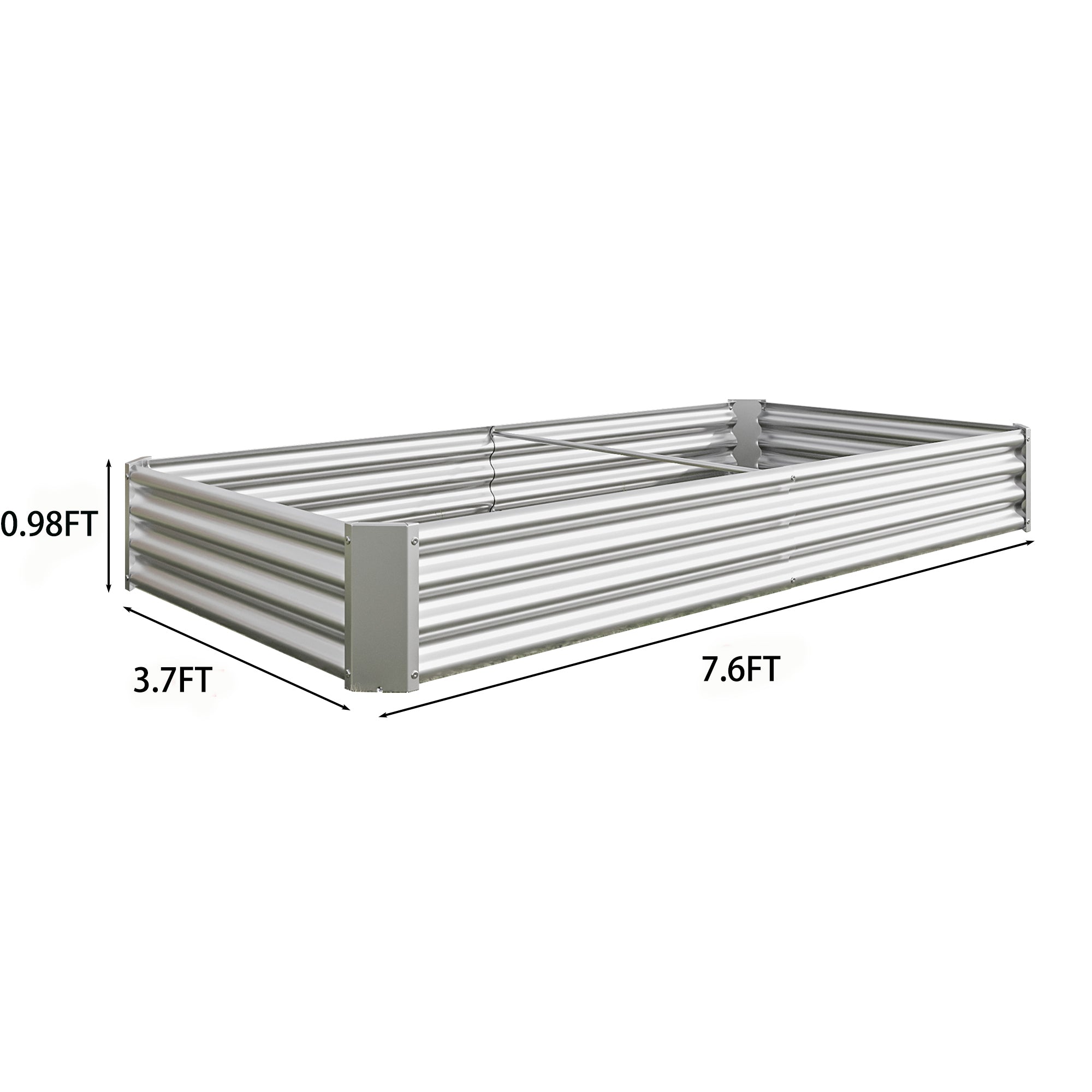 Raised Garden Bed Kit - Metal 7.6x3.7x0.98 ft