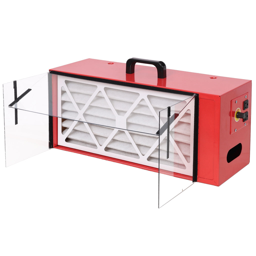 Portable Tabletop Dust Collector With HEPA Filter - Red