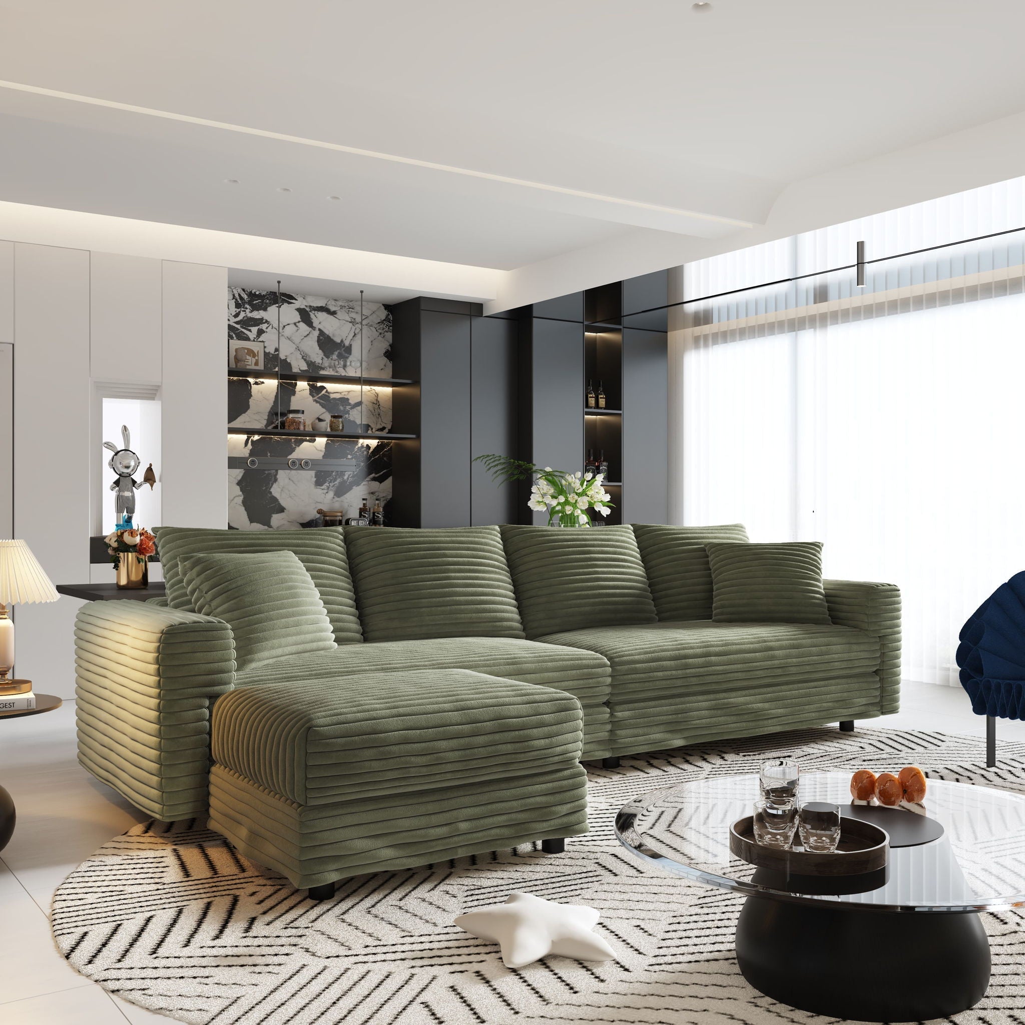 Modern Comfy Upholstered Sofa Cloud Couch & Deep Seat Couches