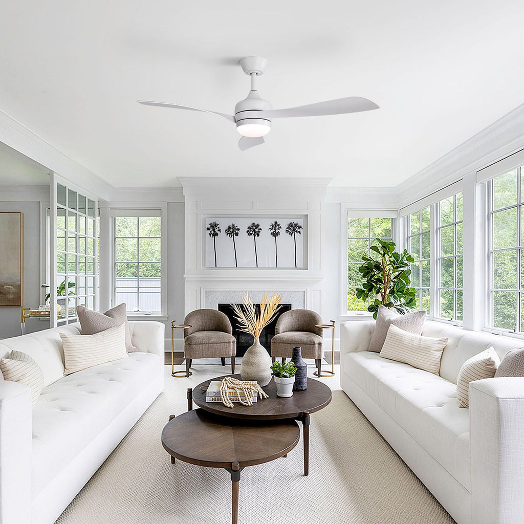 Ceiling Fan With 3 Blades, Remote Control, Reversible DC Motor, Noiseless Operation, 3 Downrods