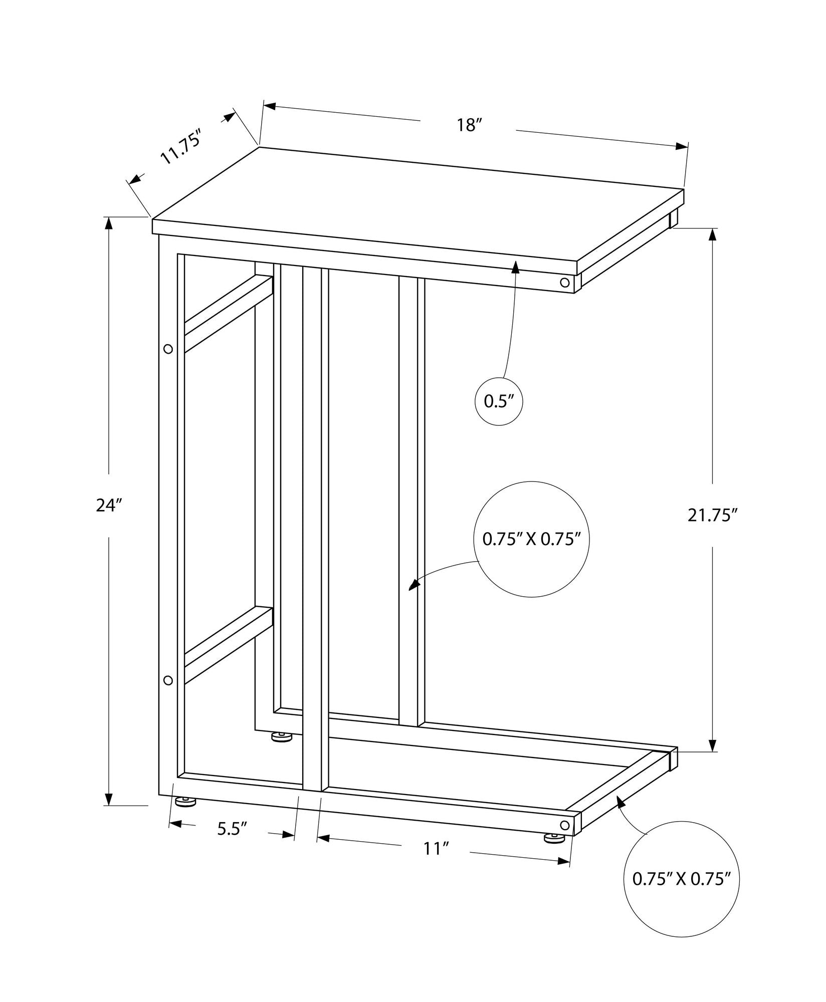 Accent Table, C-Shaped, Contemporary & Modern, Versatile Use