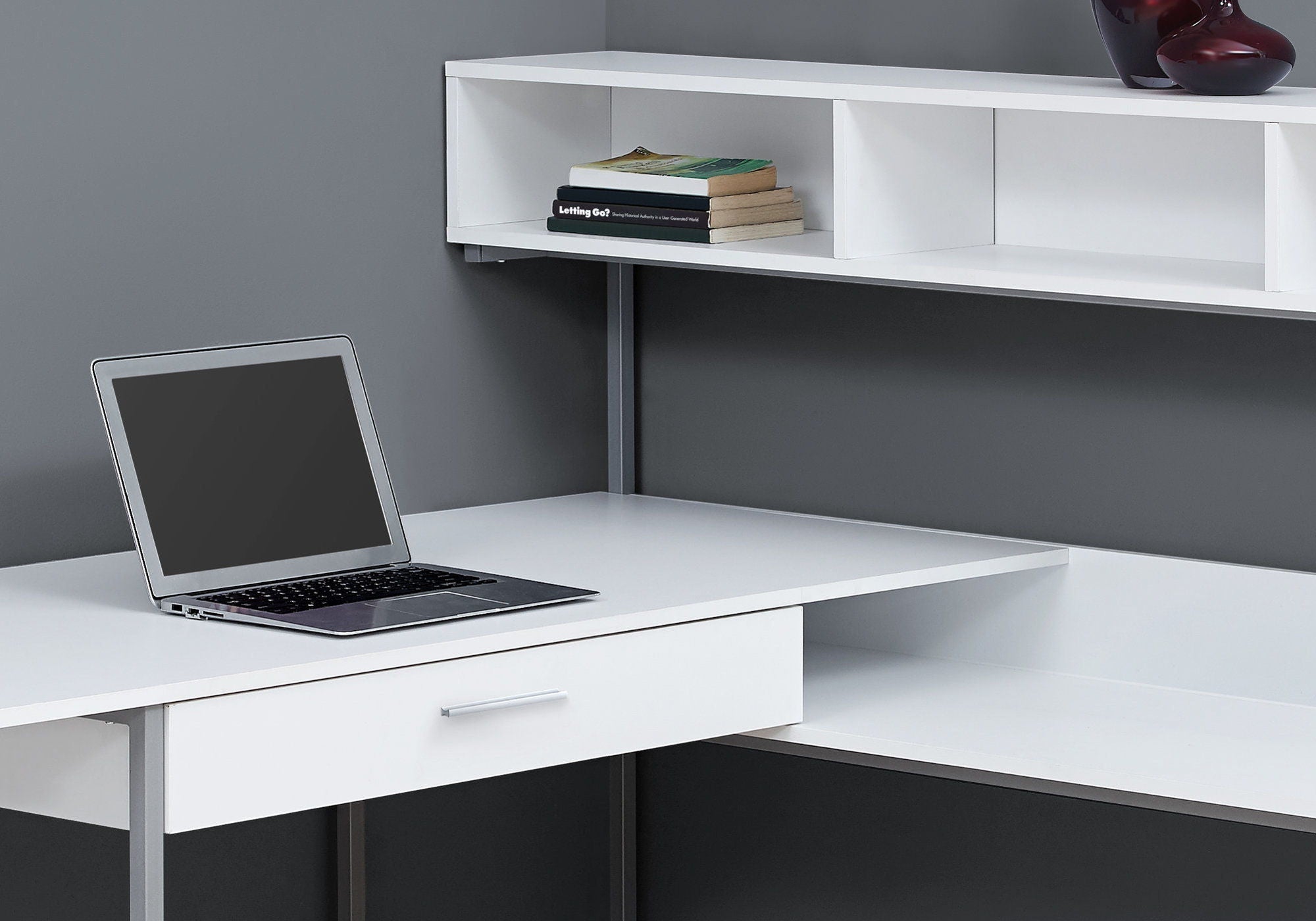 L-Shaped Corner Computer Desk with Storage Drawers