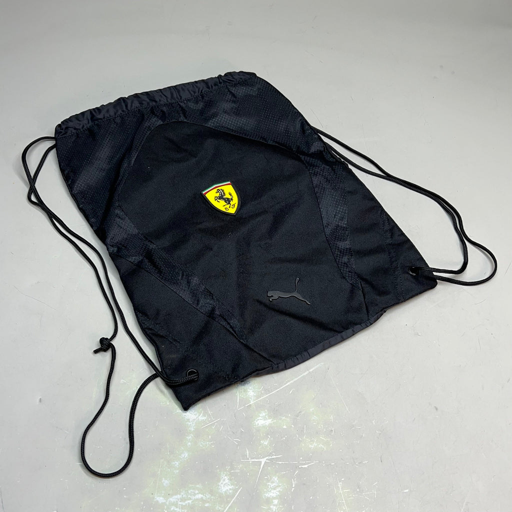 PUMA  Ferrari Drawstring Closure Bag 100% Nylon 18"x14" Black (Pre-Owned)