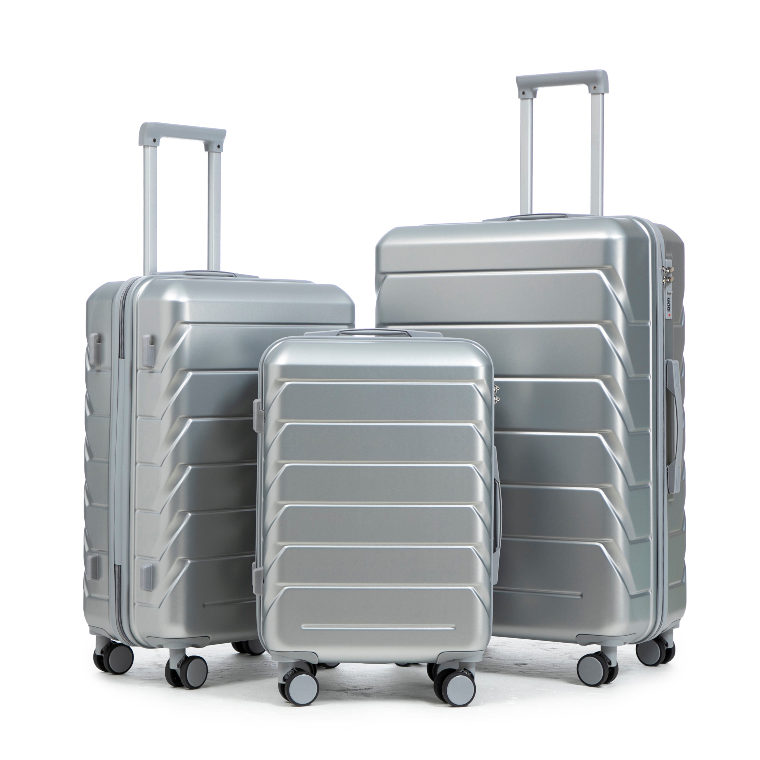 3-Piece ABS Spinner Wheel Luggage Set with Combination Lock