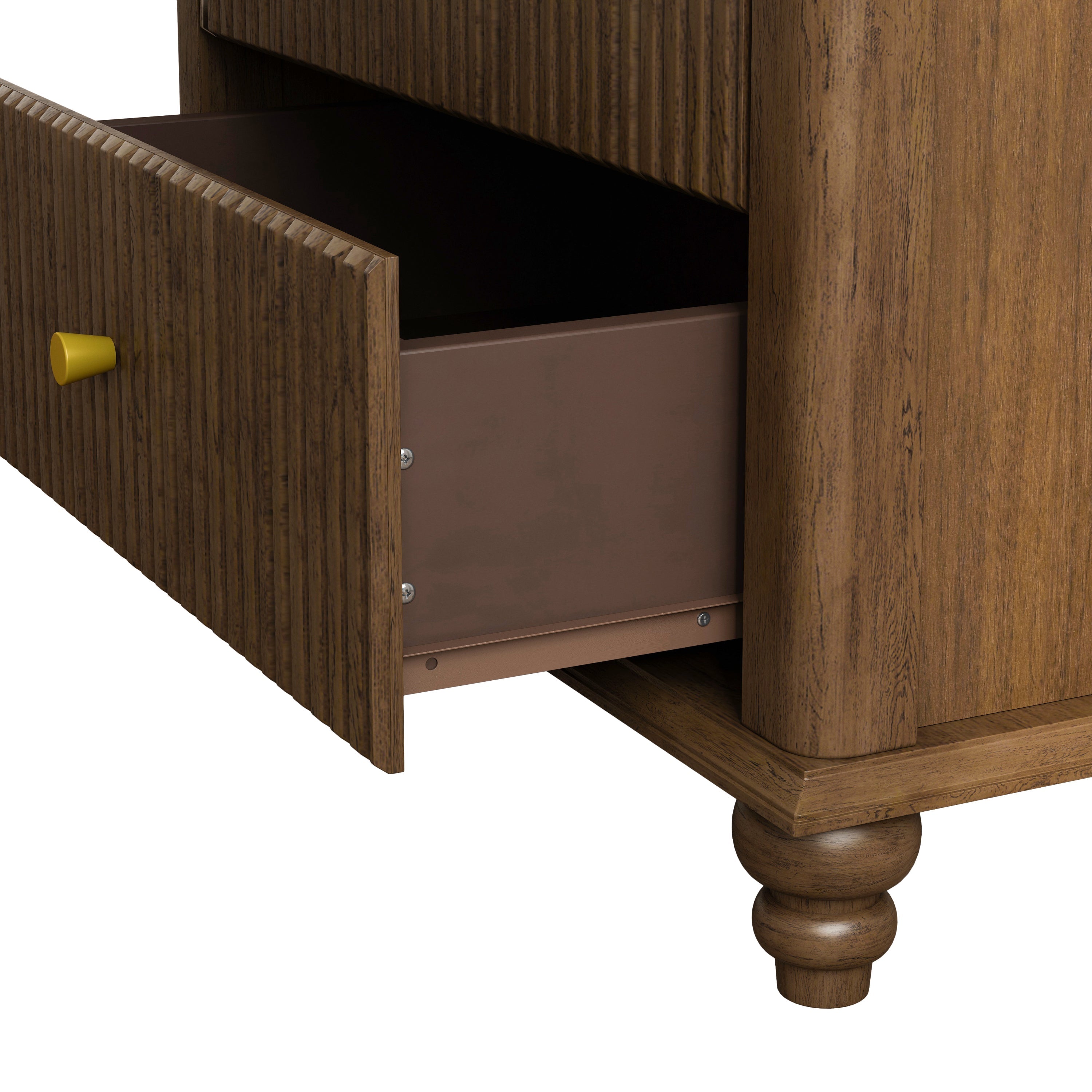 Fluted 5 Drawer Dresser, 45 Inch Tall Modern Chest of Drawers