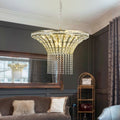 8-Light 23.6' Wide Crystal Waterfall Chandelier