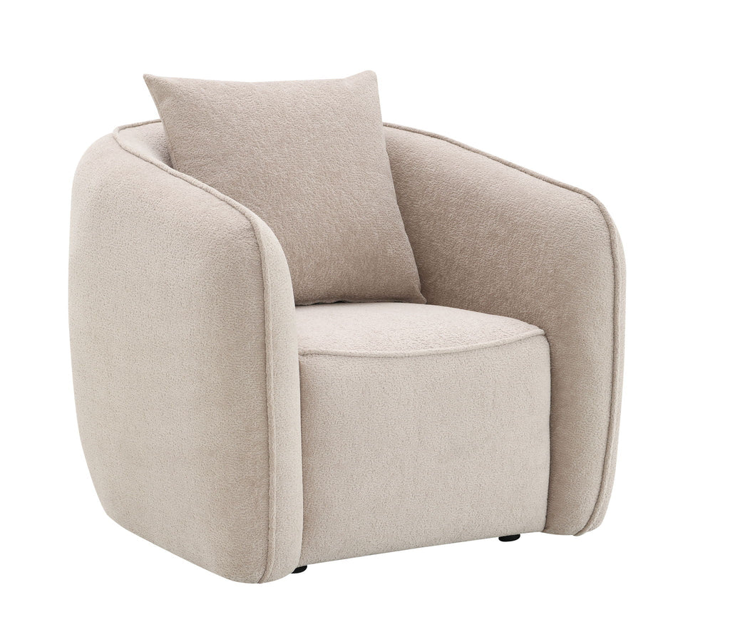 Keith Chenille Armchair With 1 Matching Color Toss Pillow