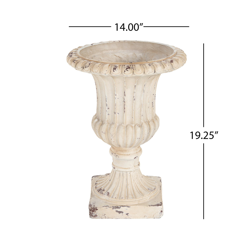 MGO Garden Urn, Antique White, 19.25'' H