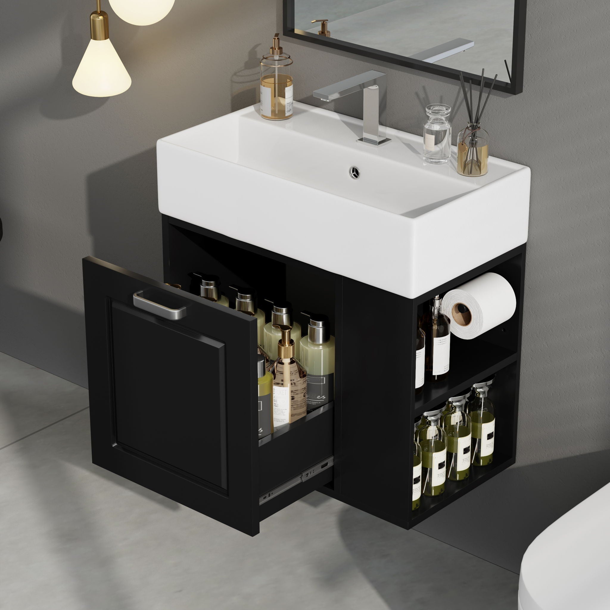 Modern Wall Mounted Bathroom Vanity With Sink