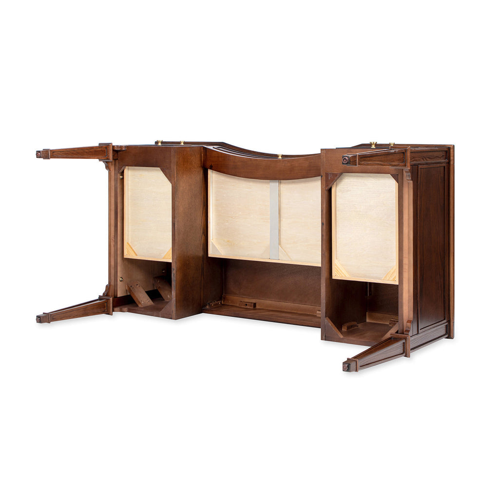 Dauphin Gold Accent 5-Drawer Wood Executive Desk Dark Walnut Ash Wood & Veneer